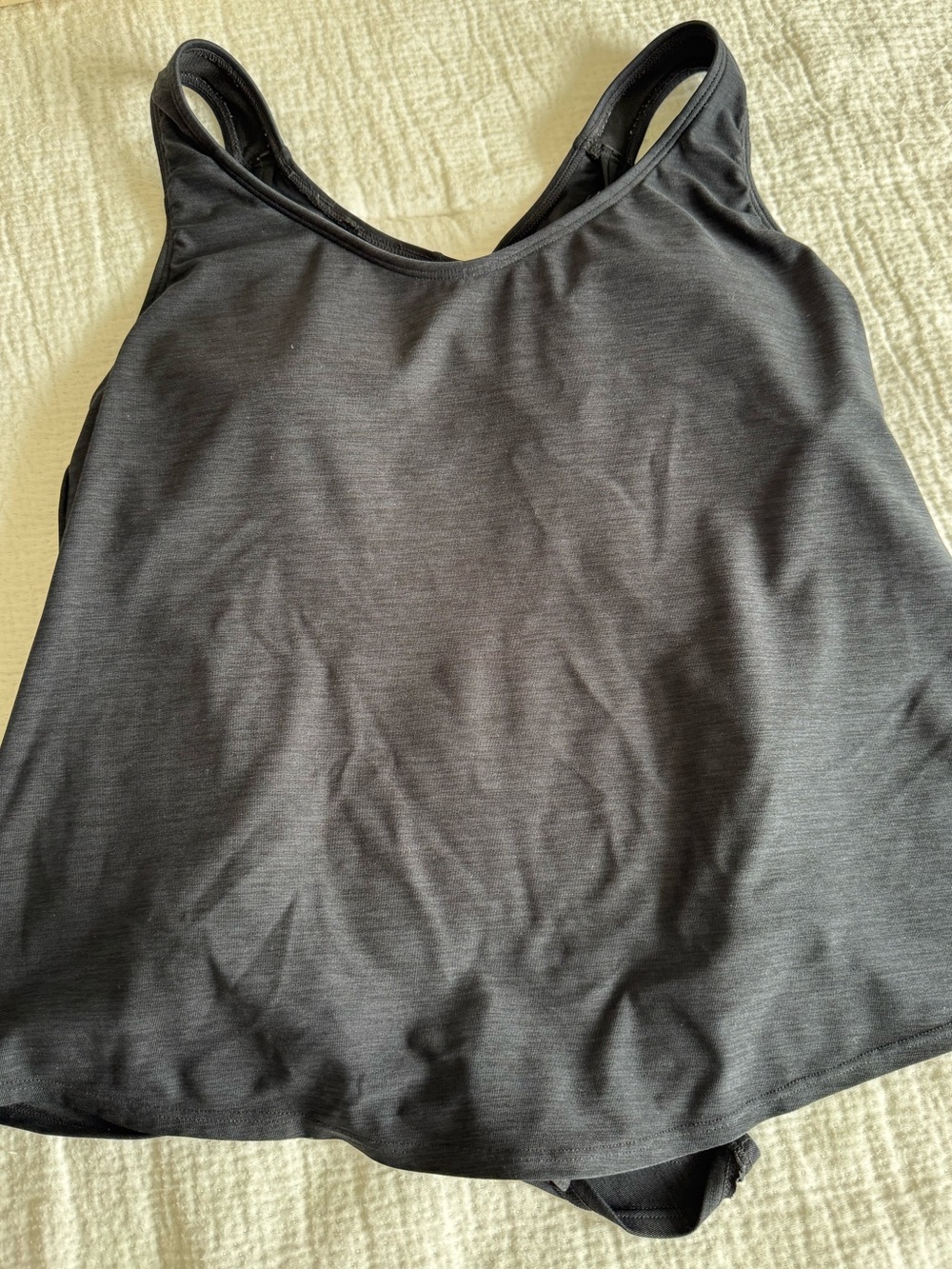 Kona Sol Black Scoop Neck Swim Top